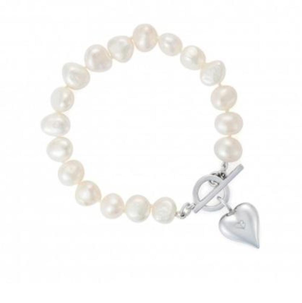 Claudia Bradby Silver white pearl signature heart bracelet Bracelet Claudia Bradby   