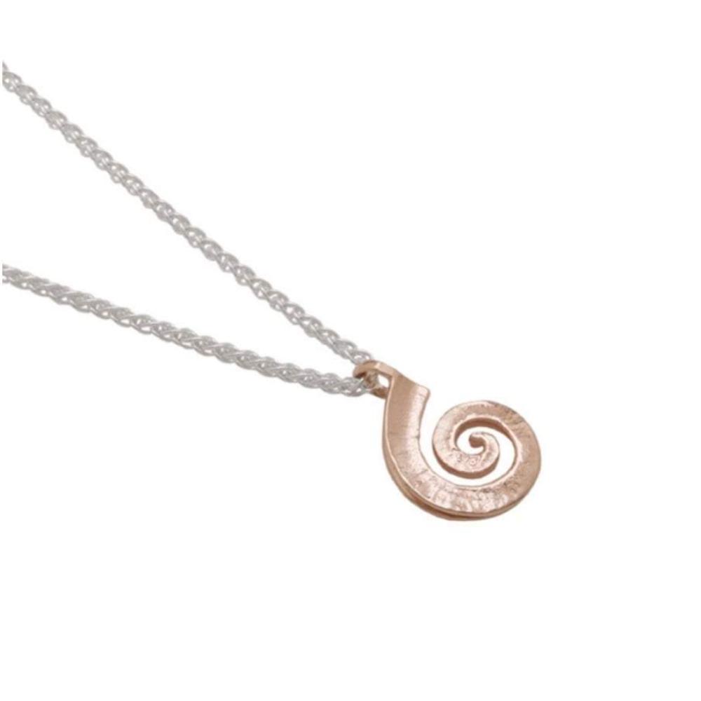 Collette Waudby rose gold and silver medium spiral dreki pendant Pendant Collette Waudby   
