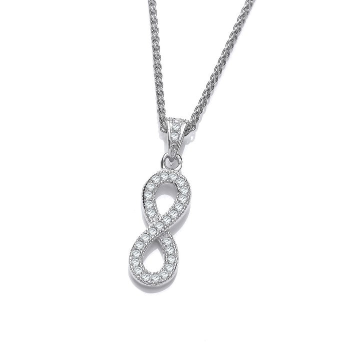 Silver Stone Set Infinity Pendant Pendant Cavendish French   