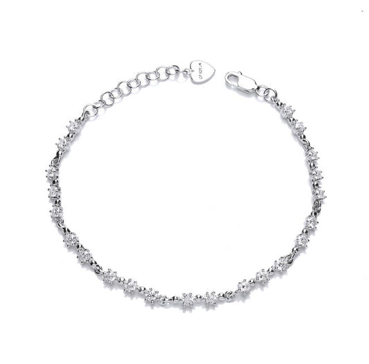 Silver & Mini Cubic Zirconia Stars Bracelet Bracelet Cavendish French   