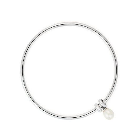 Claudia Bradby Silver white pearl bangle Bangle Claudia Bradby   