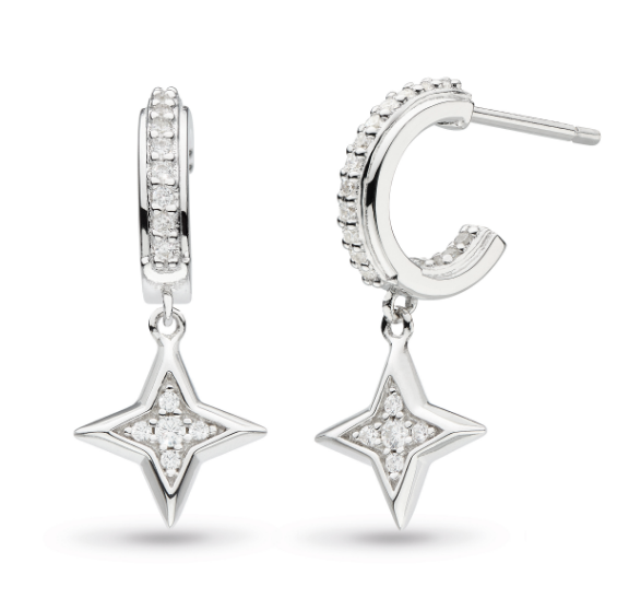 Empire Astoria Starburst CZ Star Semi-Hoop Stud Drop Earrings Earrings Kit Heath   