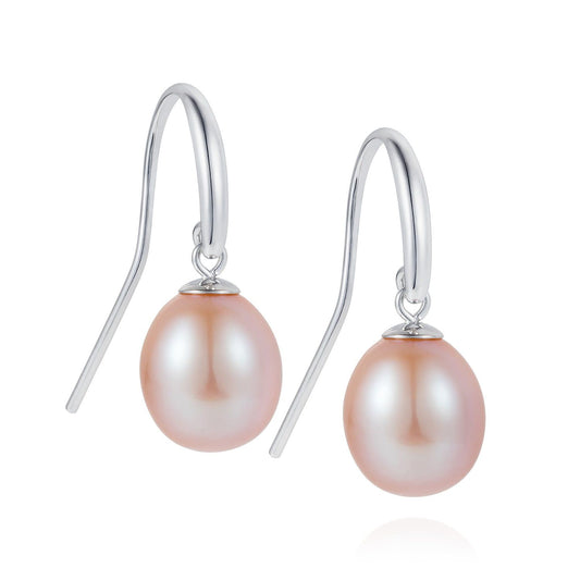 Claudia Bradby Silver pink pearl hook earrings Earrings Claudia Bradby   