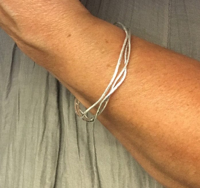 Delicate Fine Textural Silver 3 Ring Bangle Bangles Cavendish French