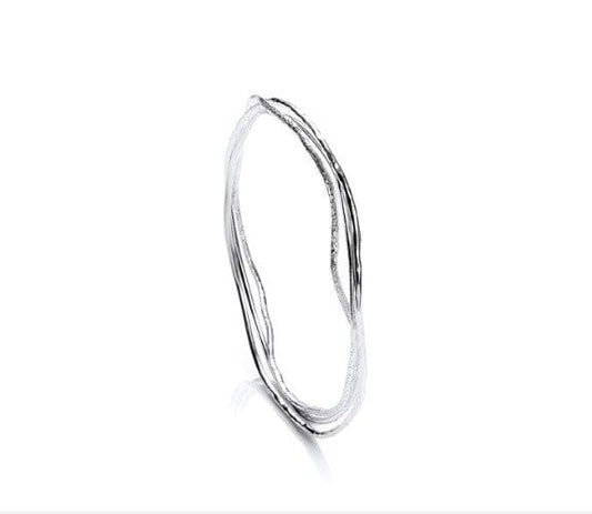 Delicate Fine Textural Silver 3 Ring Bangle Bangles Cavendish French Default Title
