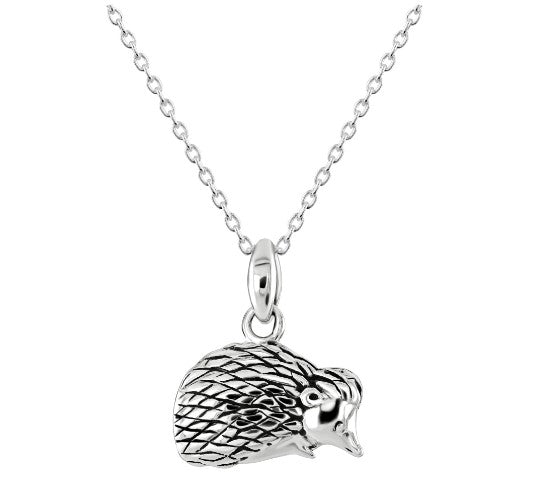 Silver Oxidised Hedgehog Pendant Pendant DEW   