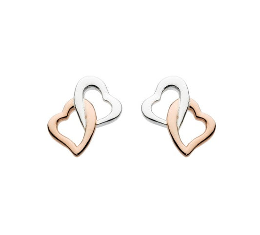 Interlinking Hearts Stud Earrings Earrings DEW   