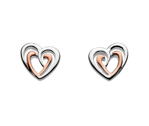 Double Heart Stud Earrings Earrings Rock Lobster Jewellery   