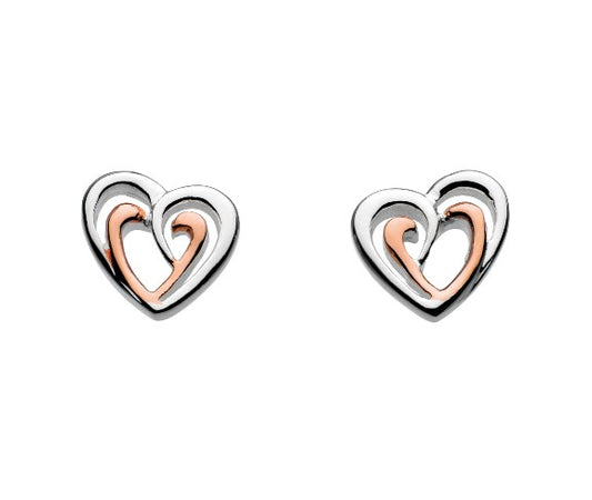 Double Heart Stud Earrings Earrings Rock Lobster Jewellery   