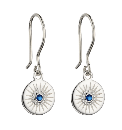 Diamond Cut Drop Earrings With Sapphire Crystal Earrings Gecko