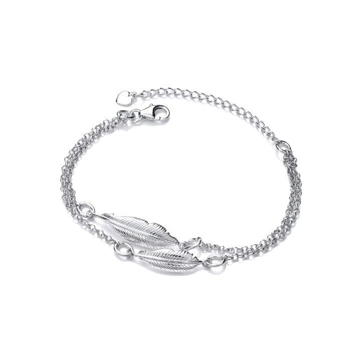 Double Silver Spirit Feather Bracelet Bracelet Cavendish French