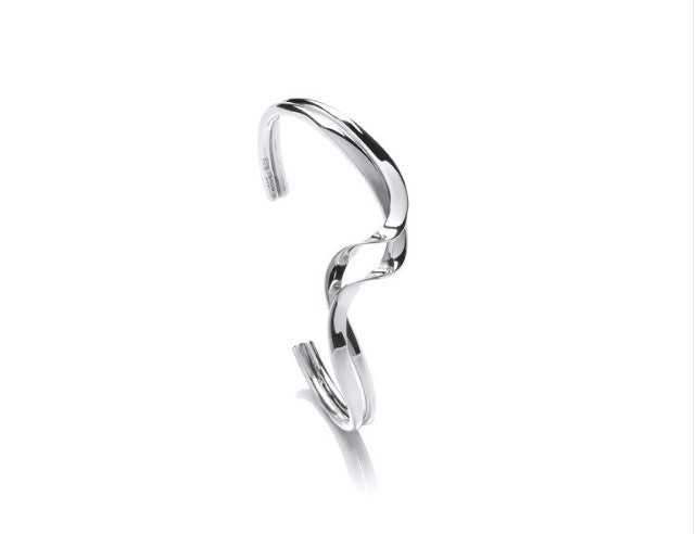 Silver Entwined Ribbon Cuff Bangle Bangles Cavendish French   