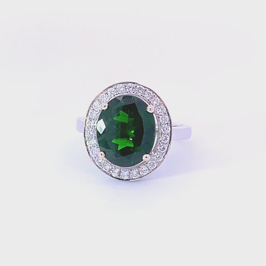 18ct White gold green diopside and 0.79ct diamond ring Ring Rock Lobster