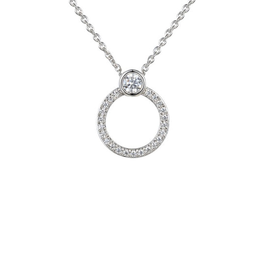 Silver and cubic zirconia hoop pendant Pendant Amore   