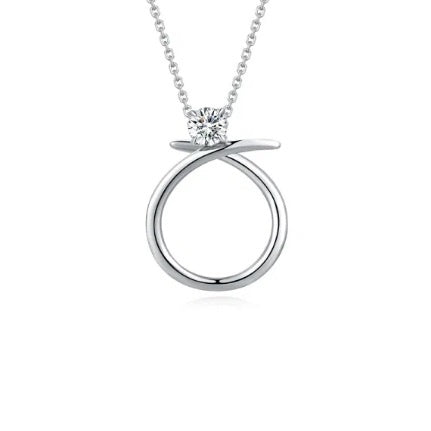 Fei Liu Silver and CZ radiance plain swirl pendant Pendant Fei liu   