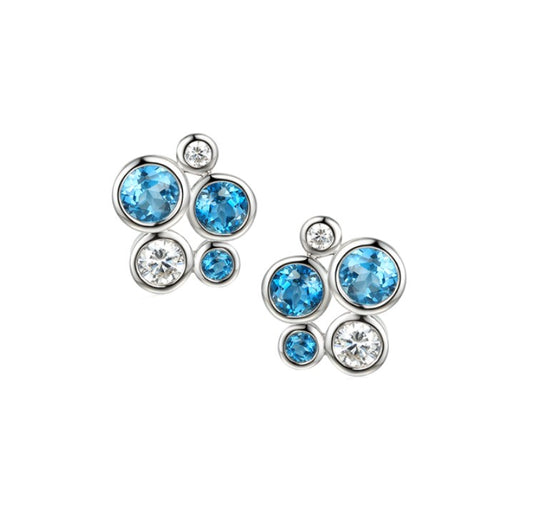Silver Fantasia Symphony Blue Earrings Earrings Amore   