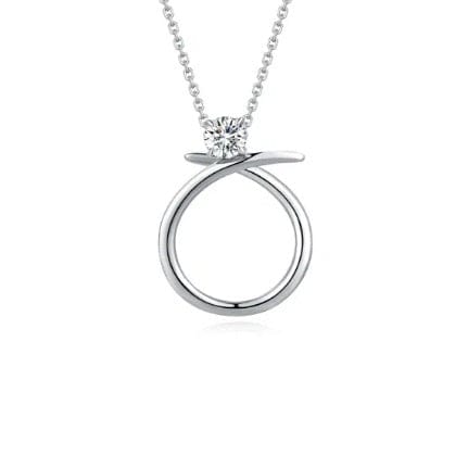 Fei Liu Silver and CZ radiance plain swirl pendant Pendant Fei liu