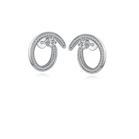 Fei Liu Silver and CZ radiance swirl stud earrings Earrings Fei liu