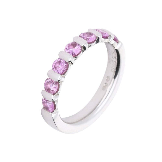 Furrer Jacot 18ct white gold pink sapphire half eternity ring Ring Furrer Jacot   