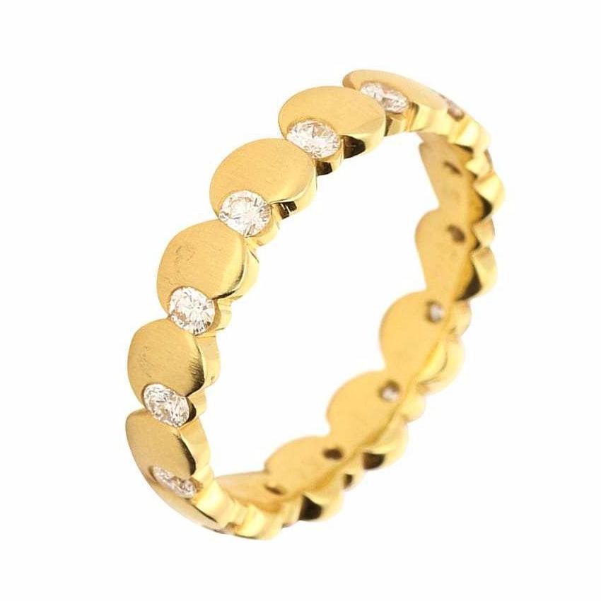 Furrer Jacot 18ct yellow gold circular cut band with 14 diamonds Ring Furrer Jacot   