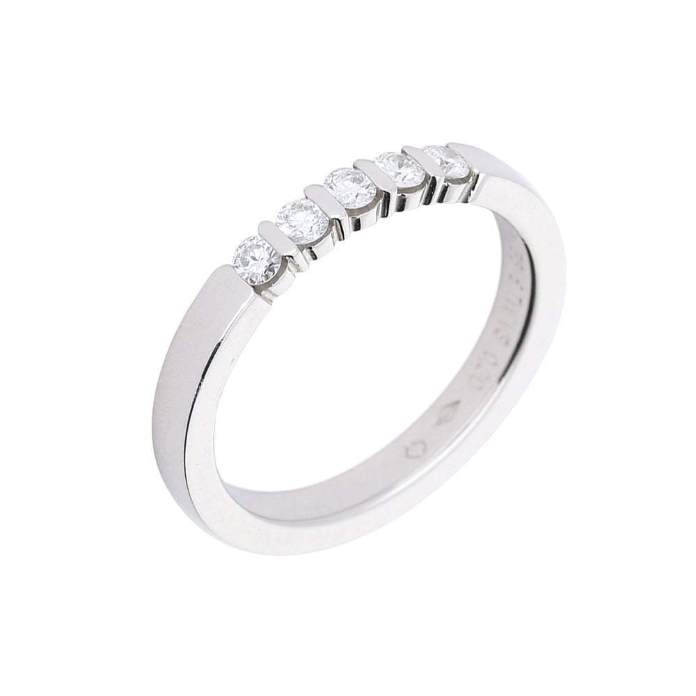 Furrer Jacot Platinum eternity band set with five diamonds in bar setting Ring Furrer Jacot   