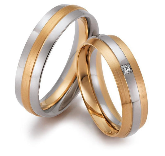 18ct white and rose gold band Ring Gerstner   