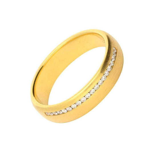 Gerstner 18ct gold off set channel set diamond band Ring Gerstner   