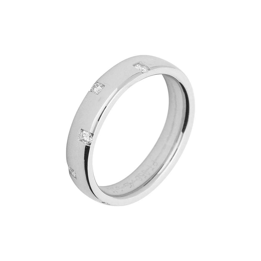 Gerstner Platinum band with random diamond edges Ring Gerstner   