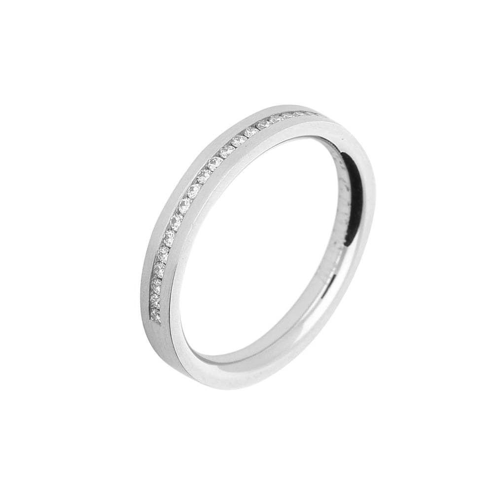 Platinum & diamond half eternity band Ring Gerstner   