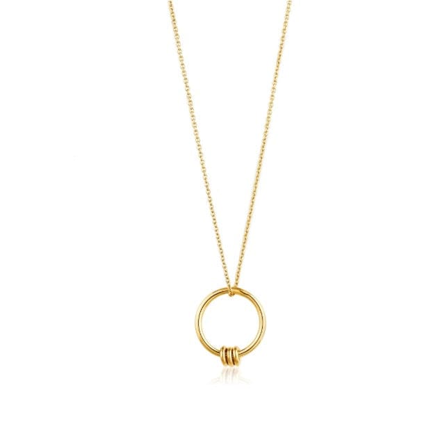 Gold modern circle necklace Necklace Ania Haie