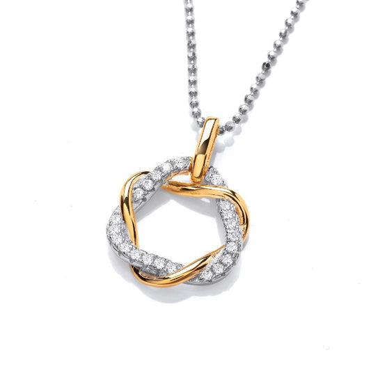 Silver and Gold Love knot Pendant Pendant Cavendish French   
