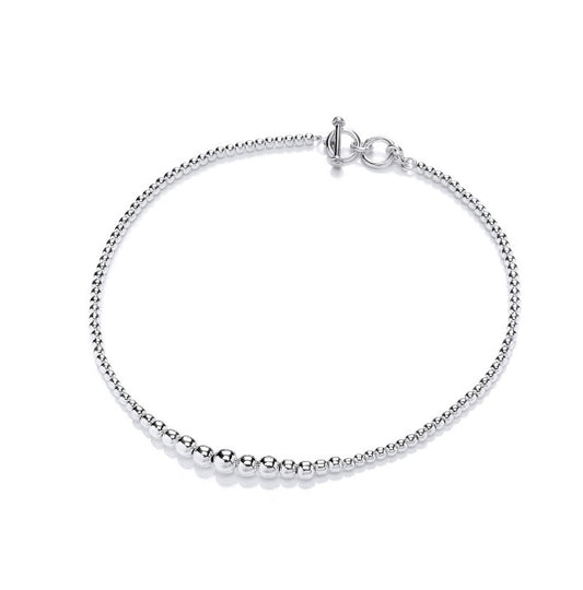 Graduated Bead Silver Necklace Necklace Cavendish French   