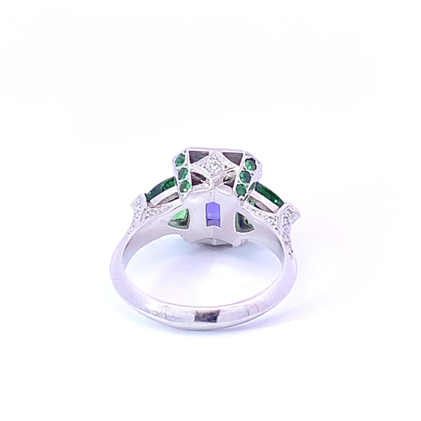 Handcrafted Platinum tanzanite and tzavorite diamond ring Ring Stuller