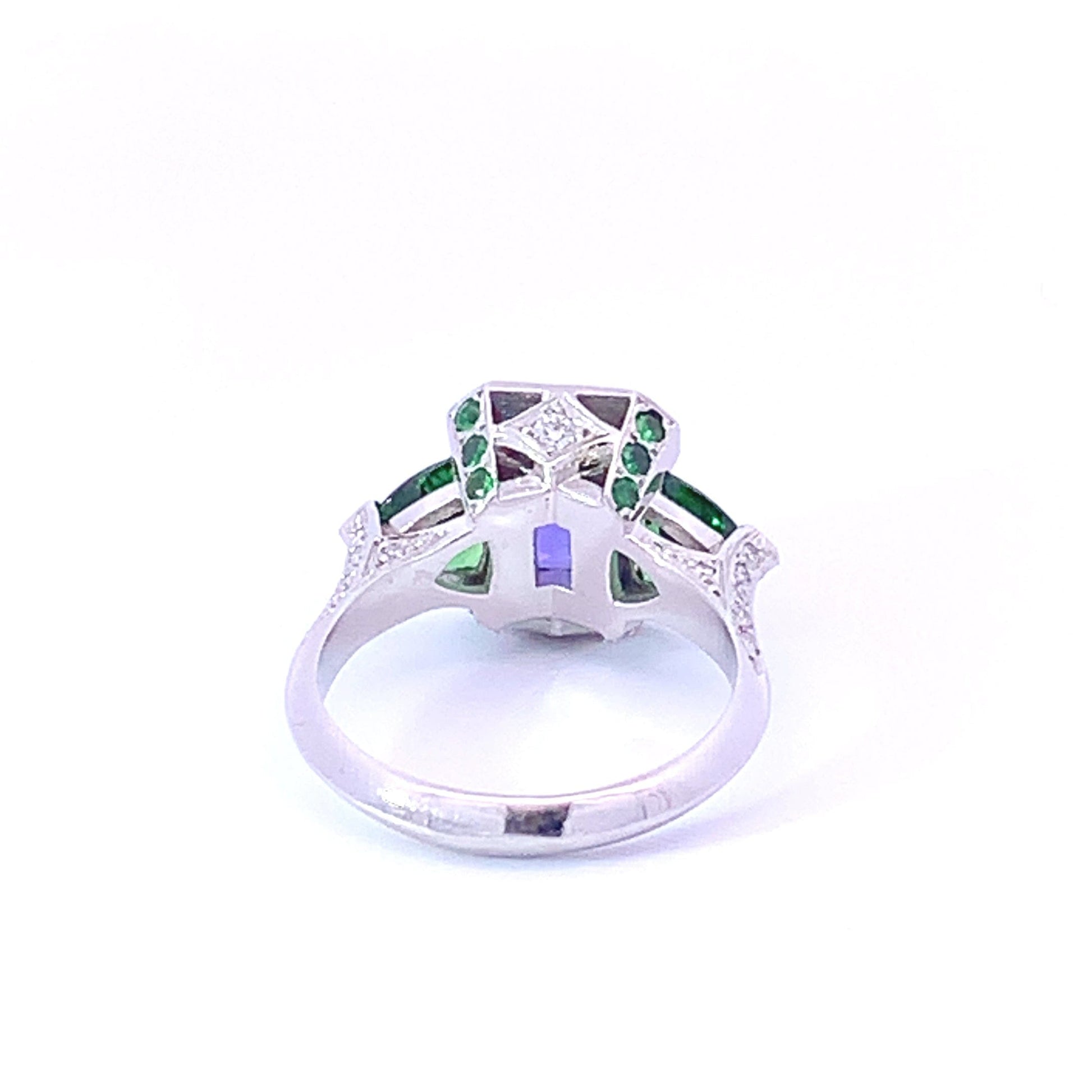 Handcrafted Platinum tanzanite and tzavorite diamond ring Ring Stuller