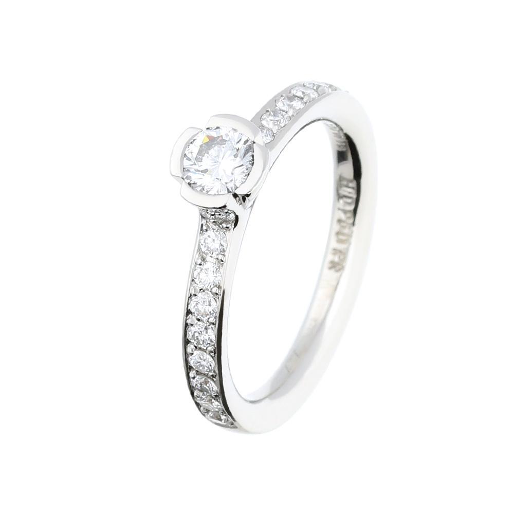 Platinum 0.32ct natural diamond ring with brilliant set shoulders Ring Henrich & Denzel   