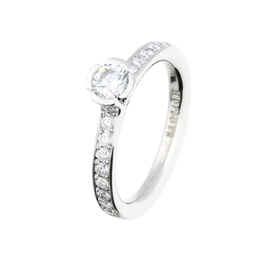 Platinum 0.32ct natural diamond ring with brilliant set shoulders Ring Henrich & Denzel   