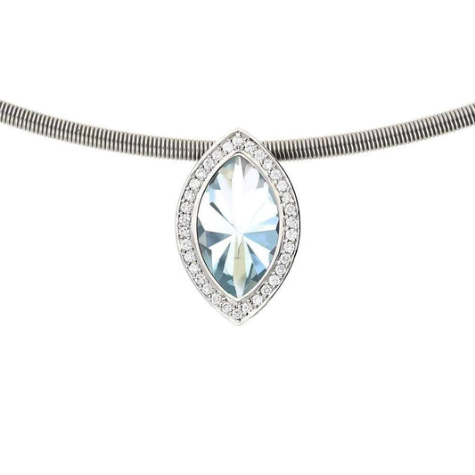 Henrich & Denzel Platinum 2.36ct Aquamarine and Diamond necklace Necklace Henrich & Denzel   