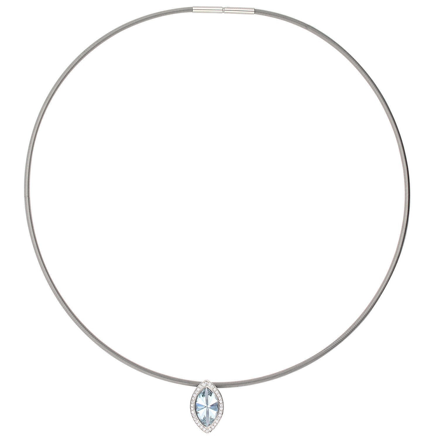 Henrich & Denzel Platinum 2.36ct Aquamarine and Diamond necklace Necklace Henrich & Denzel   