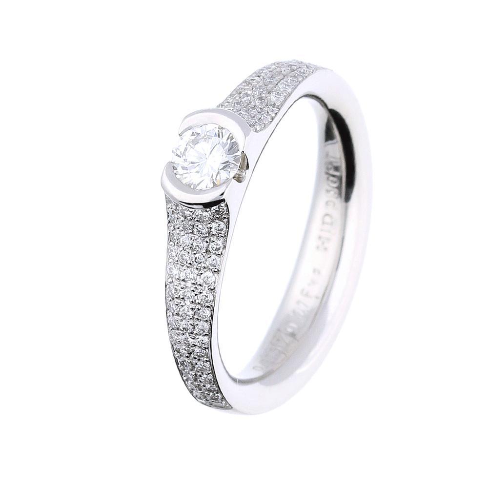 Platinum brilliant cut and pave set 0.54ct Diamond ring FVS Ring Henrich & Denzel   