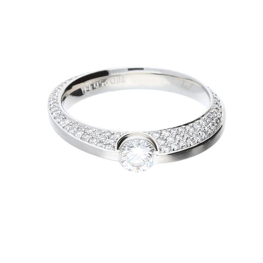 Platinum 0.27ct brilliant cut and pave set natural Diamond ring Ring Henrich & Denzel   