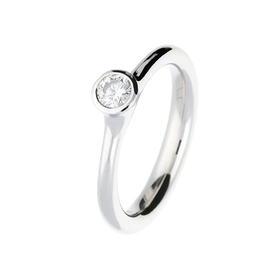 Platinum brilliant Diamond rubover ring Ring Henrich & Denzel   