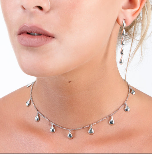 Silver teardrops necklace Necklace Lucy Q   