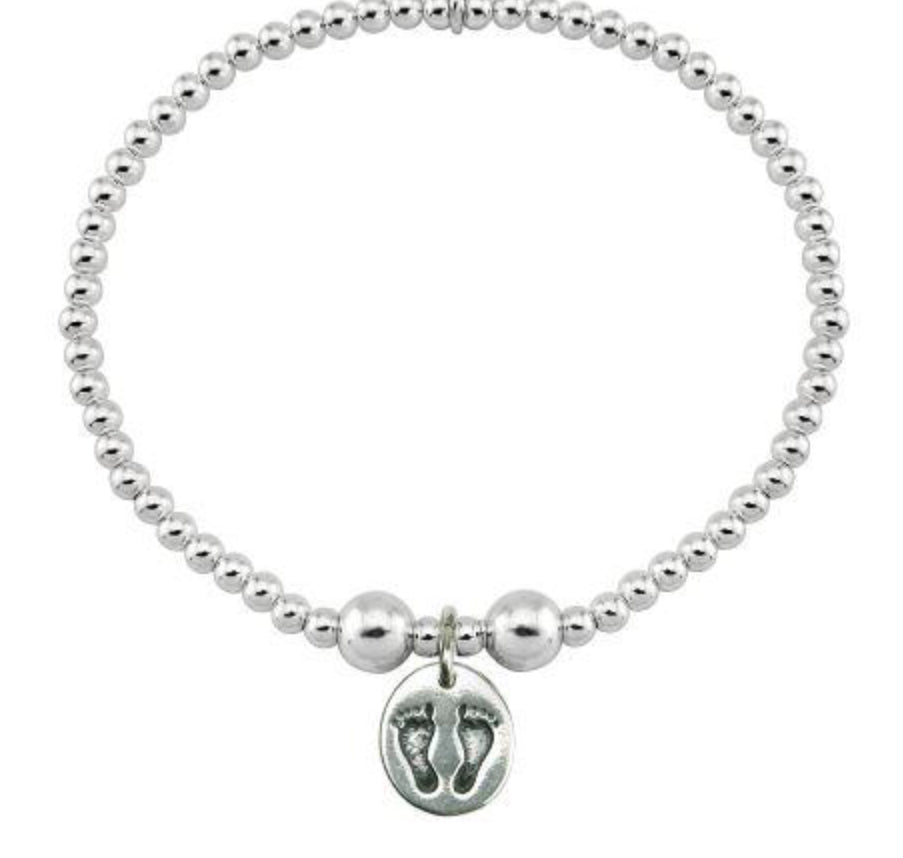 Silver baby footprint bracelet Bracelet Trink   