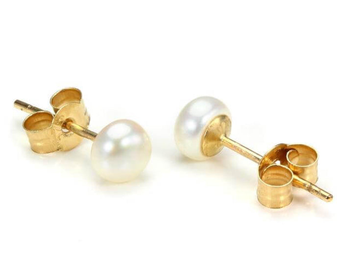9ct gold pearl stud earrings all sizes Earrings Michiko 6mm  