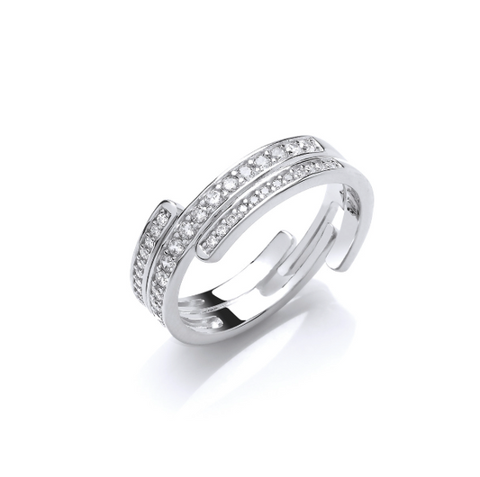 The Interlocking Sparkle Ring Ring Cavendish French   