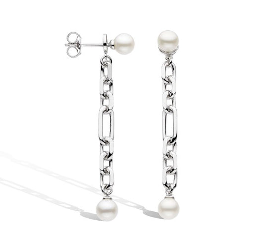 Revival Astoria Figaro Pearl Chain Link Drop Earrings Earrings kit heath   