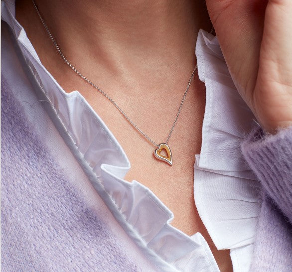 Desire Love Story Silver & Gold Heart Necklace Pendant Kit Heath   