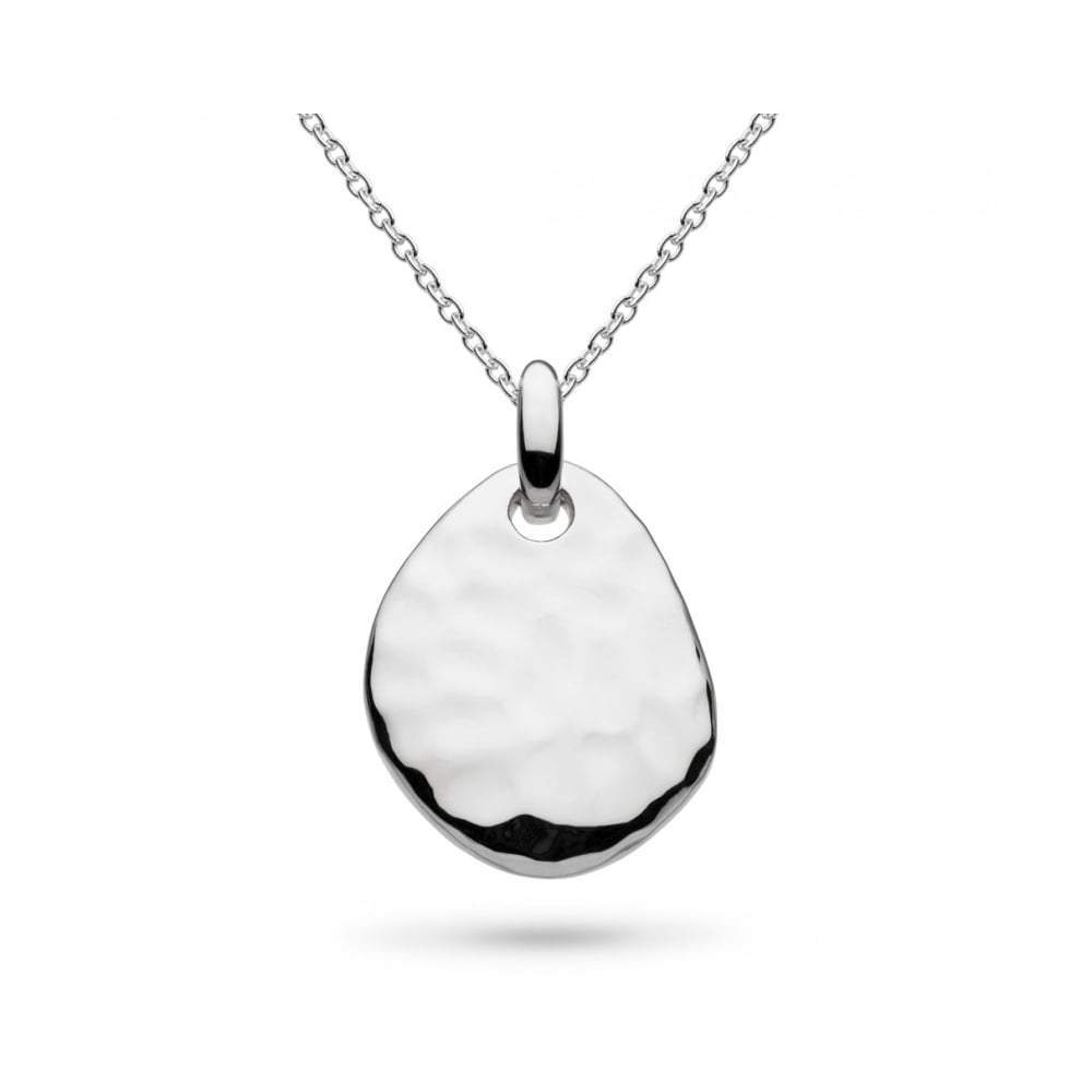 Silver hammered pebble necklace Necklace Kit Heath   