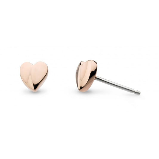 Silver Rose gold miniature sweetheart stud earrings Earrings Kit Heath   