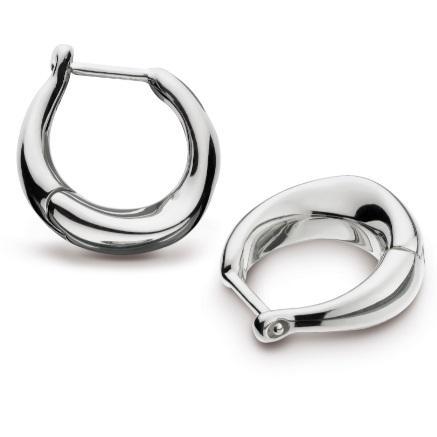 Silver bevel cirque small hinged hoop earrings Earrings Kit Heath   